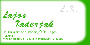 lajos kaderjak business card